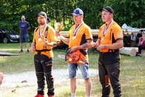 Vuoden 2018 SM-mitalistit vasemmalta oikealle: Juho Paananen (2.), Jukka Perämäki (1.) ja Juho Tähkänen (3.). (Kuva:Olli Peltola)